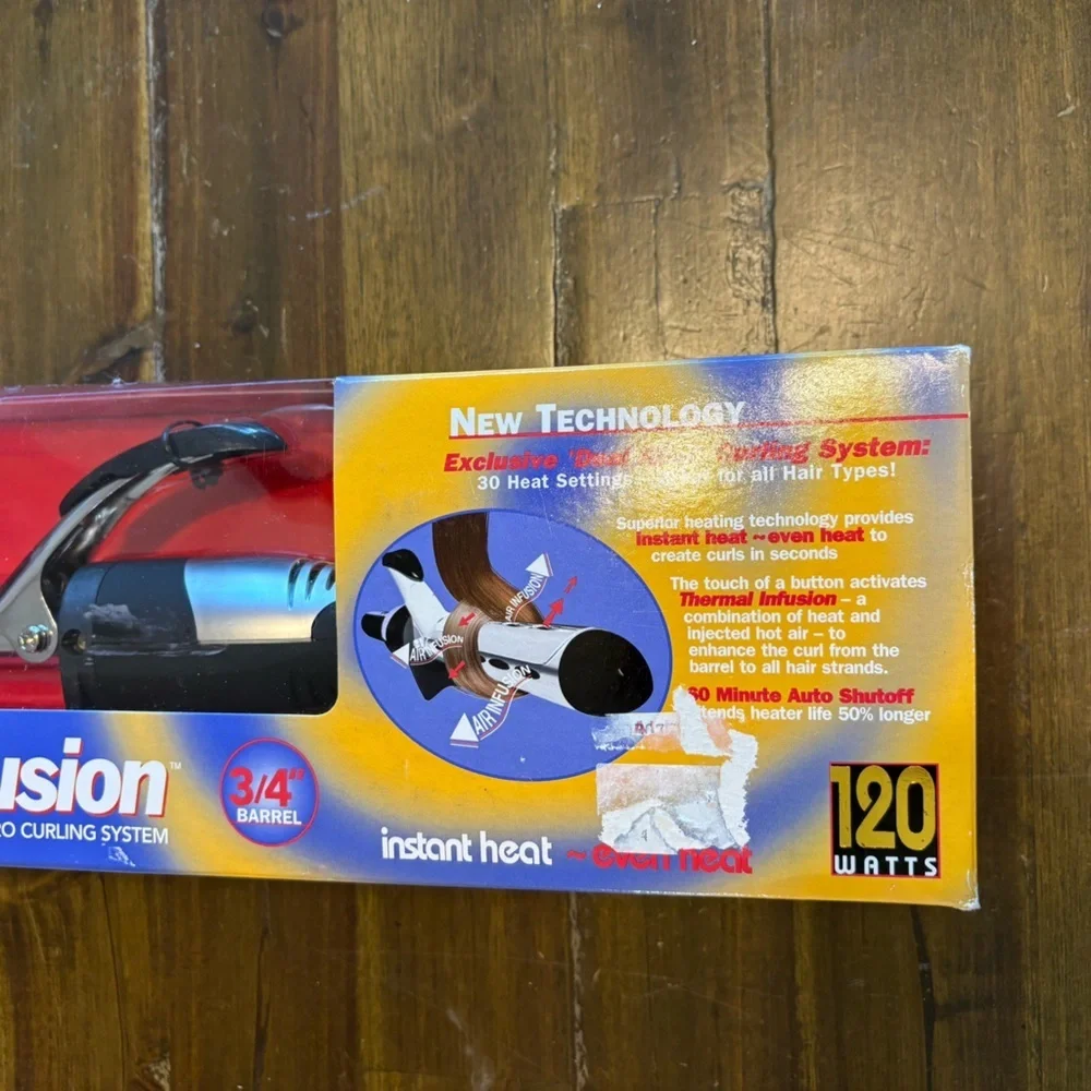 Vintage Conair Pro Thermal Infusion 120 Watt 3/4” Barrel Curling Iron New